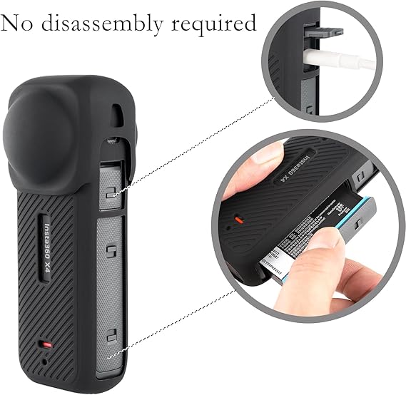 Silicone Protective Case with Lens Cap for Insta 360 X4 Silicone Protective Case with Lens Cap for Insta 360 X4